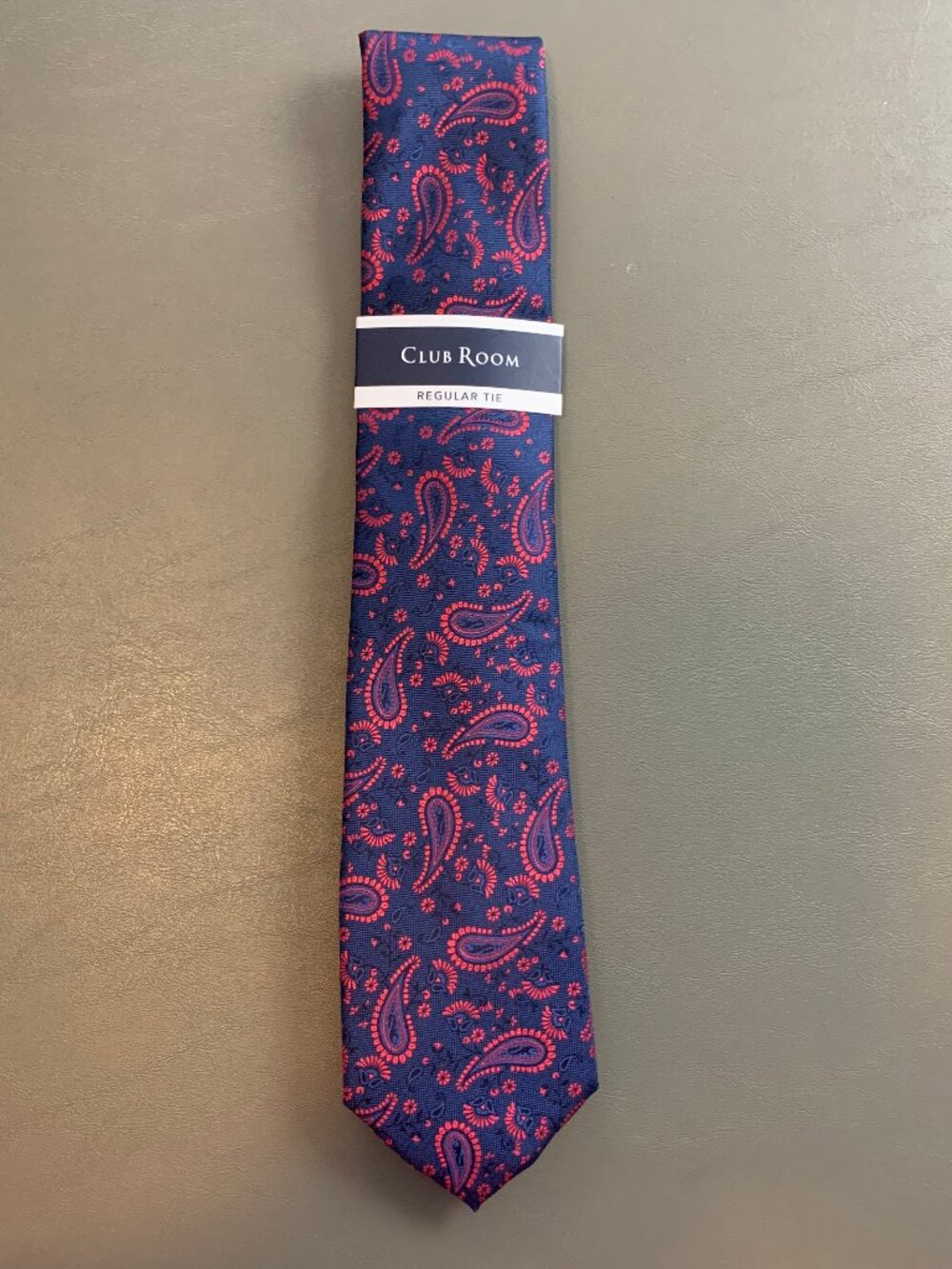 Club Room Men's 3'' 100% Polyester Neck Tie, Blue Red Tenet Paisley, One Size